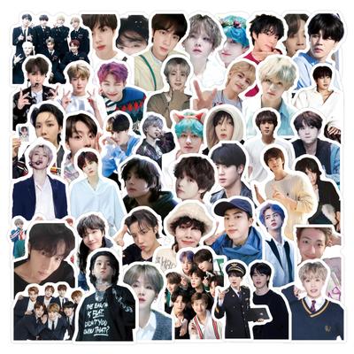 55 Stück BTS Aufkleber Set Kpop Bangtan Boys Echtes Foto für Laptop Wasserflasche Handyhülle Tagebuch Gepäck Skateboard Merchandise Geschenke für Army Fans