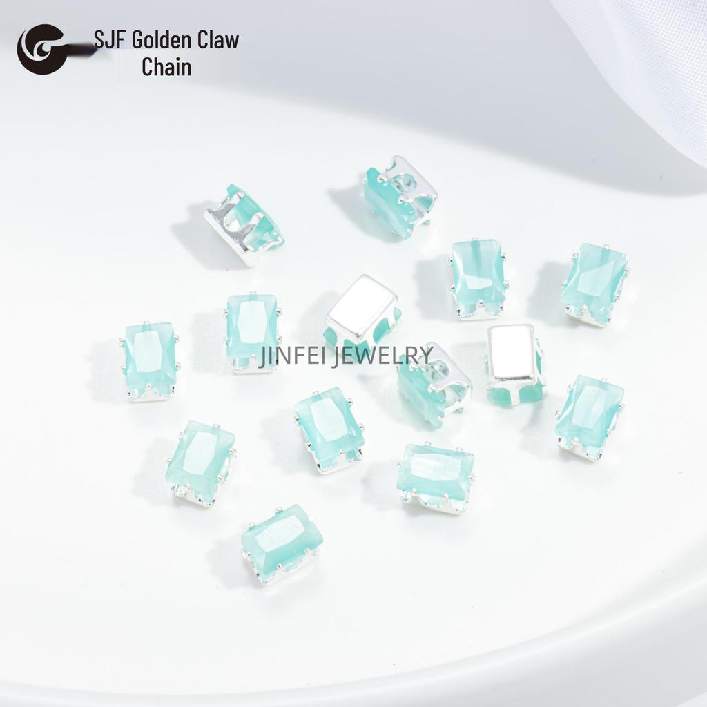 50-teiliges DIY-Schmuck-Set: Bunte rechteckige und quadratische Edelsteinbohrer