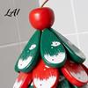 Foldable Pot Holder Christmas Tree Wooden Trivets Durable Pine Wood Potholders with Storage Stand Space Saving Kitchen Decor Heat Resistant