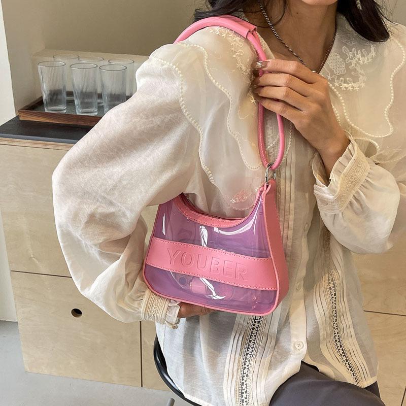Transparent Jelly Bag Women's 2025 Spring New Versatile Messenger Bag High Value Niche Design Armpit Bag