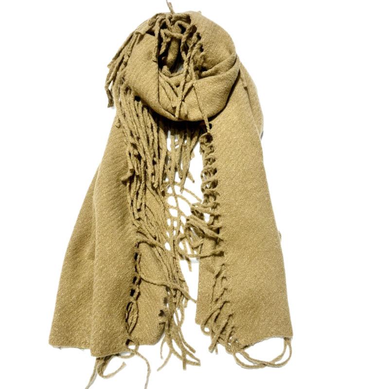 New Solid Color Tassel Imitation Cashmere Scarf on Both Sides for Women Autumn and Winter Versatile Shawl High End Winter Warm Thickened Scarf