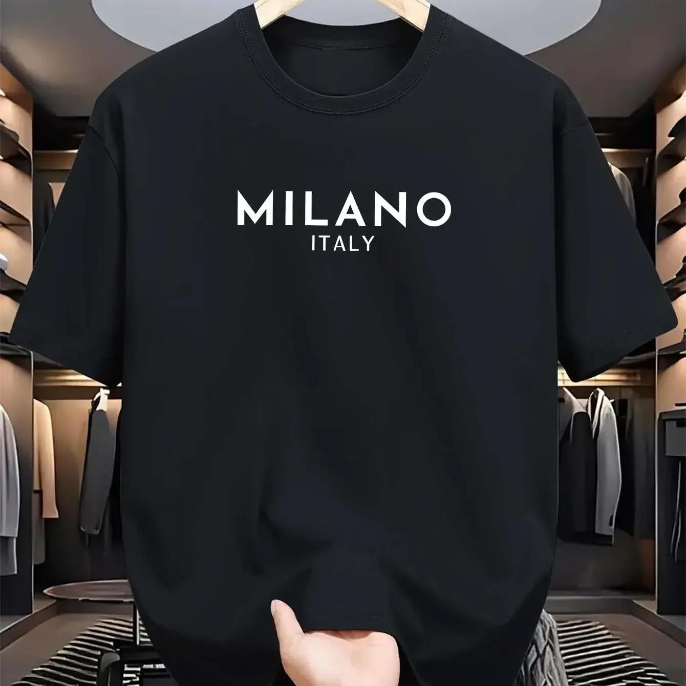 

Italian Milan 100 Pure Cotton ShortSleeved Printed Shirts for Men And Women Casual Comfortable Loose Fashionable Summer Top 4XL