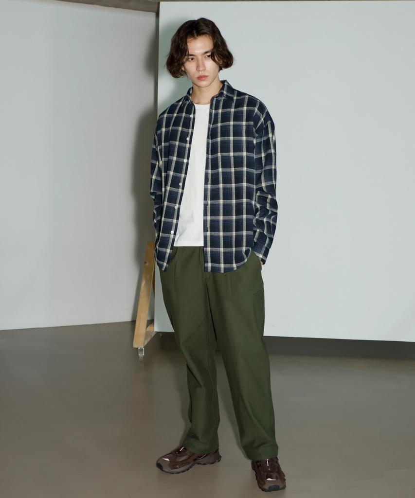SIGNATURE Natural Grid Check Shirt [Navy]