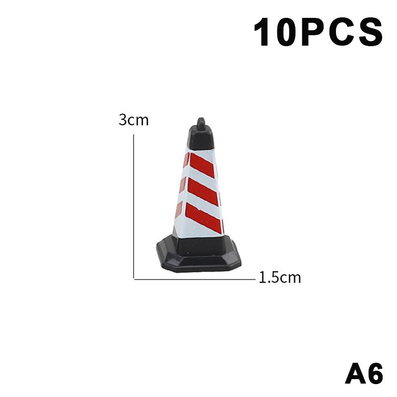 10Pcs Mini Traffic Cones Abs Plastic Road Cone Model For Scene Layout, Pretend Play And Photography Props
