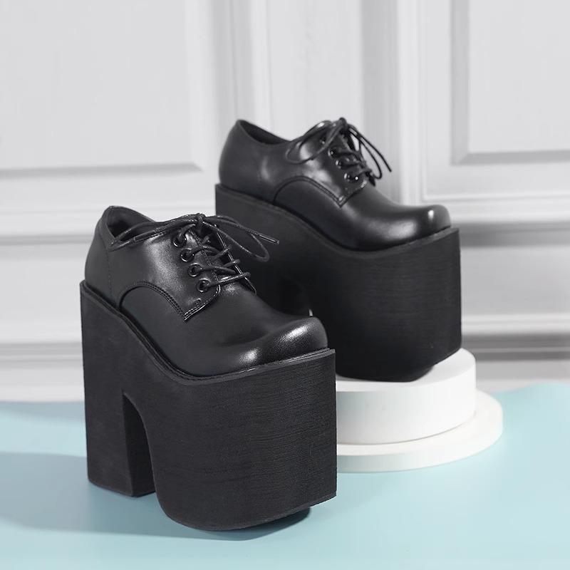Fashion 2025 New Fashion Women's Extreme High Heels 17cm Chunky Heel Thick Platform Stage Performance Plus Size Pumps Shoes”