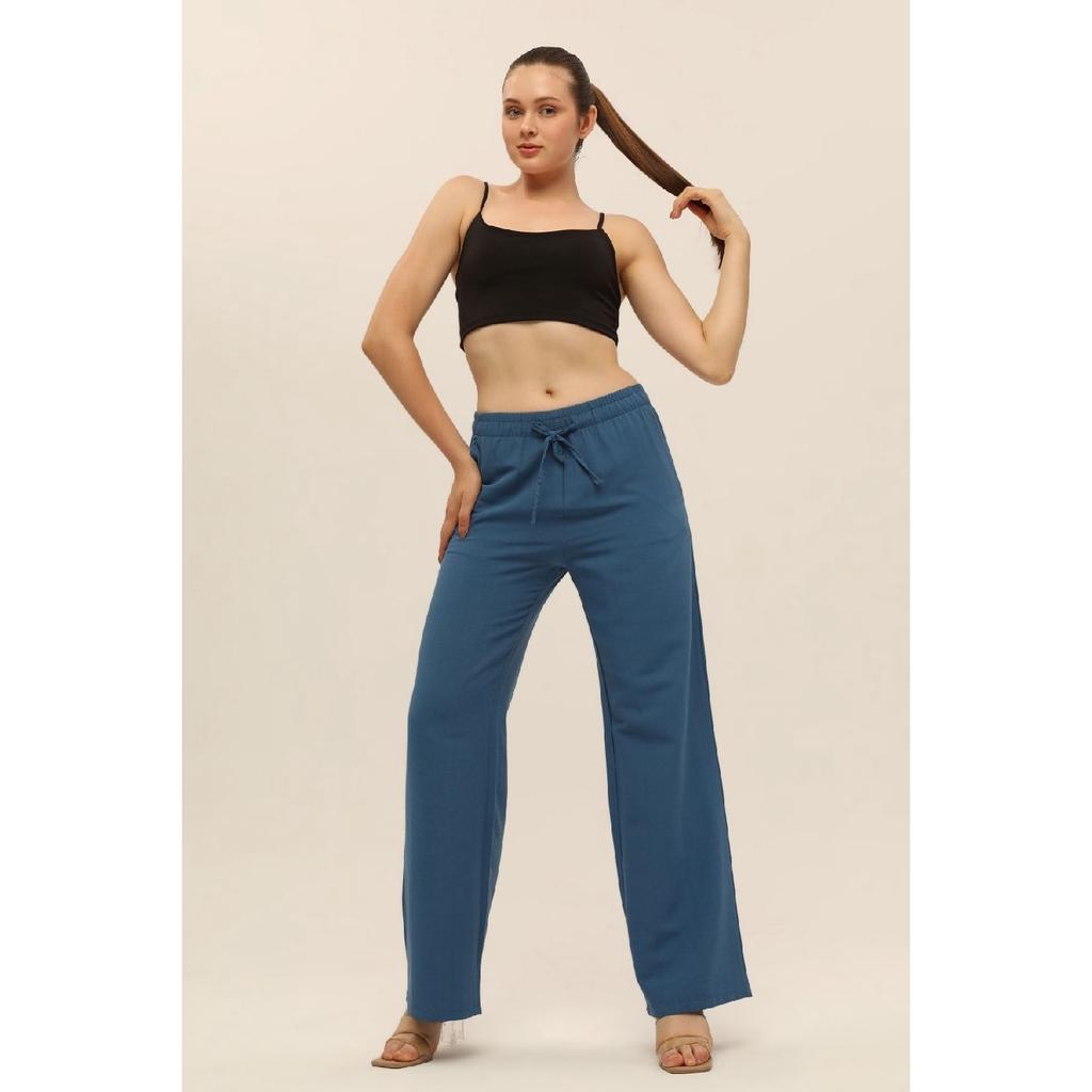 Beige Leinenmischung Locker geschnittene Hose