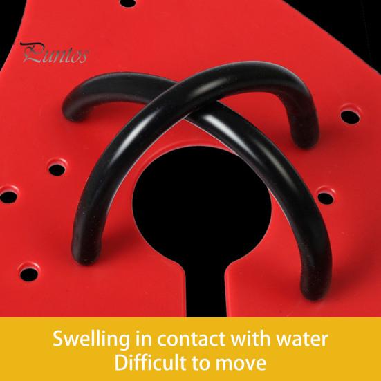 Porous Drainage Swim Fins 1 Pair Swimming Hand Paddle with Silicone Strap Holes Professional Kids Resistance Reducing Fin Adults Beginner Freestyle