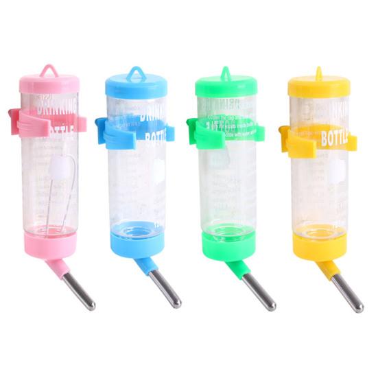 Sticlă de apă pentru hamster de 125/500 ml cu cântar Fântână de băut rezistentă la scurgeri Dozator suspendat Hrănitor automat