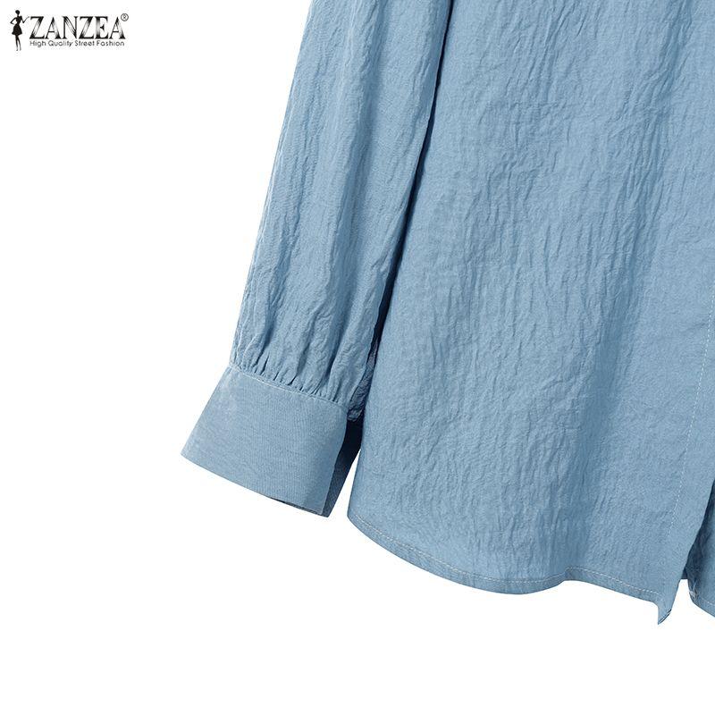 ZANZEA Women Long Sleeve Blouse and Pants Casual Two Piece Suit Sets