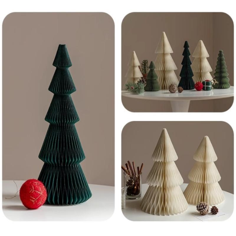 Stor Julgransprydnad 3D Honungskaka Vikbart Papper Julgran Navidad Dekorationer Skrivbord Hängande Juldekor