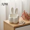 Healing Desk Accessories 3D Printed Rabbit Storage Organizer, Cute Bunny Ears Desktop Container for Decorative Ornament Keys Jewelry, Plastic