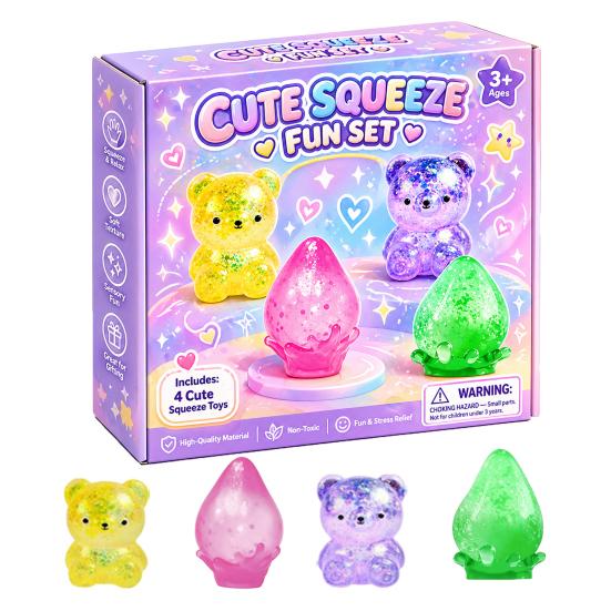 1 Set Stress Relief Squeeze Toy Duck Rabbit Animal Love Heart Pinch Sensory Toy