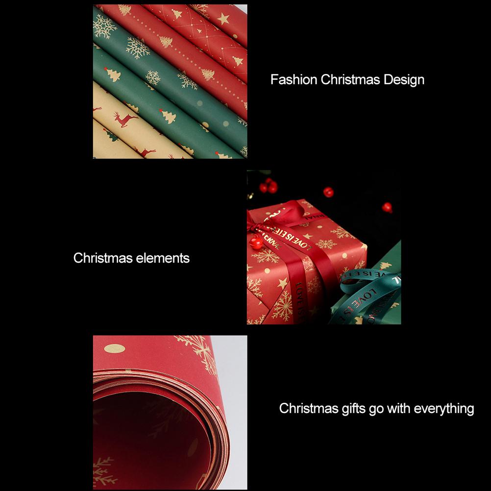 Weihnachten Kraft Geschenkpapier Weihnachten Elemente Kollektion Doppelseitiges Geschenkpapier Weihnachtsgeschenkbox Dekoration
