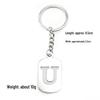 Pendentif Porte-clés 26 Lettres en Acier Inoxydable Creux - Polyvalent pour Sac à Dos, Voiture, Plaque Militaire