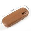High Quality PU Leather Glasses Box for Both Men and Women, Wood Grain Hard Reading Glasses Box