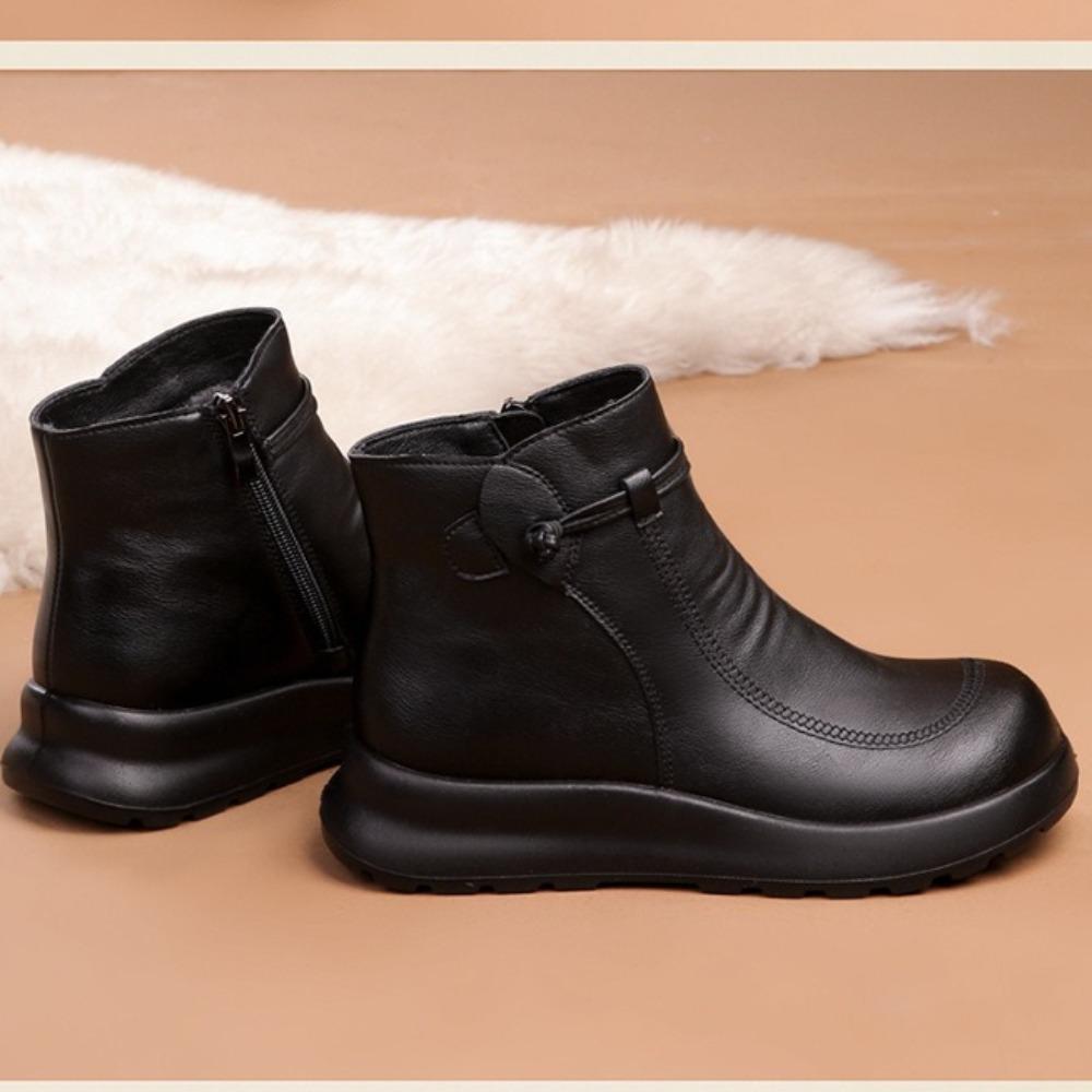 Stivaletti da Donna in Pelle Cotone Scarpe Invernali Velluto Caldi Stivaletti Corti Stivali Invernali da Donna Donna