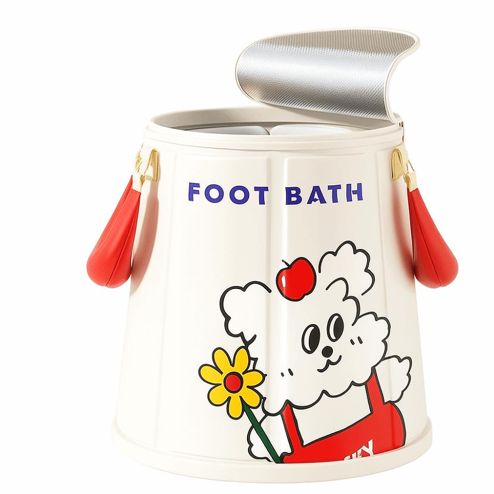 Thickened Foot Soaking Bucket Cartoon Foldable Tub Cute Portable Foot Bath  Winter Season