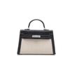 Womens Vintage-Style Canvas Leather Crossbody Bag Medium Size Casual Shoulder With Lock