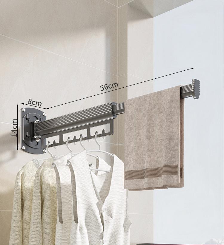 Faltbarer Trockenständer ohne Bohren Wandmontiert Haushalt Multifunktional Innen Trockenständer Balkon Ausziehbar Unsichtbarer Kleiderbügel