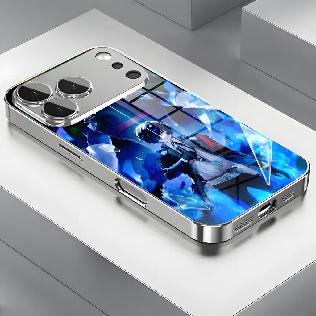 Game persona 3 r-reload Phone Case For iPhone17 16 16e 15 14 13 12Plus Mini Pro Max Electroplated glass Phone Case