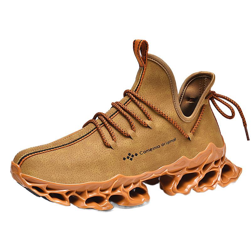 Dad shoes large size autumn blade casual sports shoes men's microfiber leather travel hiking platform shoes