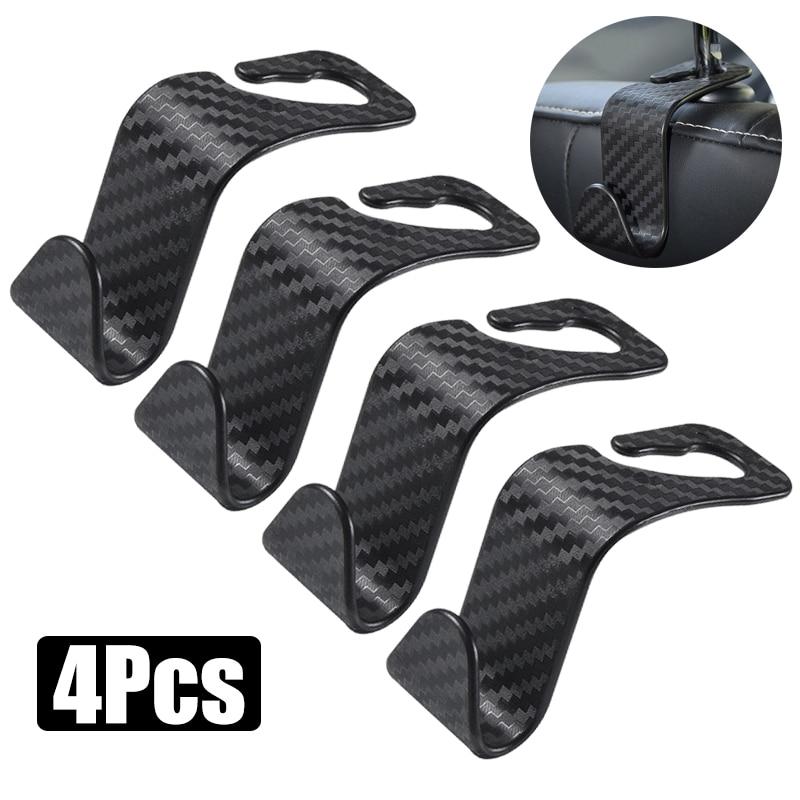 1PC/2PCS/4PCS Crugkbat Car Seat Hooks Car Accessories Pillow Storage Hooks Grocery Bags Handbag