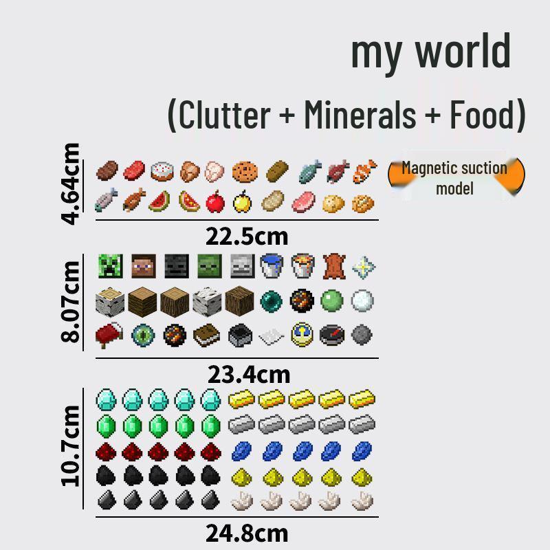 

Креативний магніт на холодильник Minecraft MC - Мила магнітна наклейка для декору холодильника, пральної машини, дверей або шафи