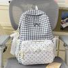 Schoolbag Japanese ins High-value girls backpack Large capacity backpack Lace lace plaid Junior high school student schoolbag