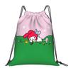 Custom M-Melodies Drawstring Bags Men Women Lightweight Rabbit Anime Sports Gym Storage Backpack