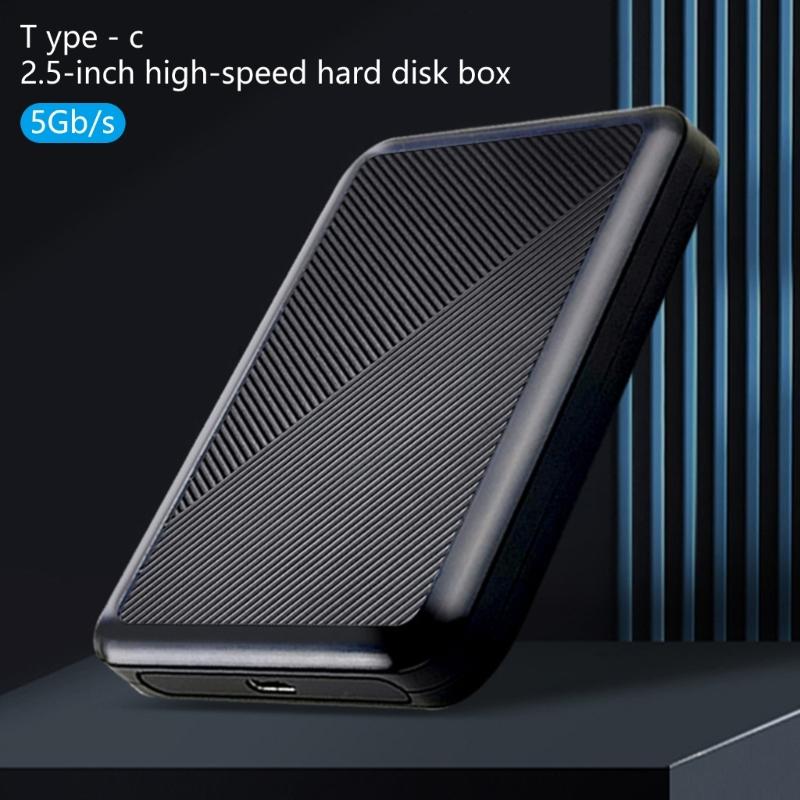Portable Type C 2.5in SSDs Hard Drive Case for SATAs Drives Featuring Fast USB3.1 Connectivity 2.5Inch Hard Disk Box