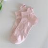 Women Japanese Embroidery Bowknot Short Boat Socks Hollow Out Cotton Comfortable Breathable Mesh Low Cut Ankle Socks