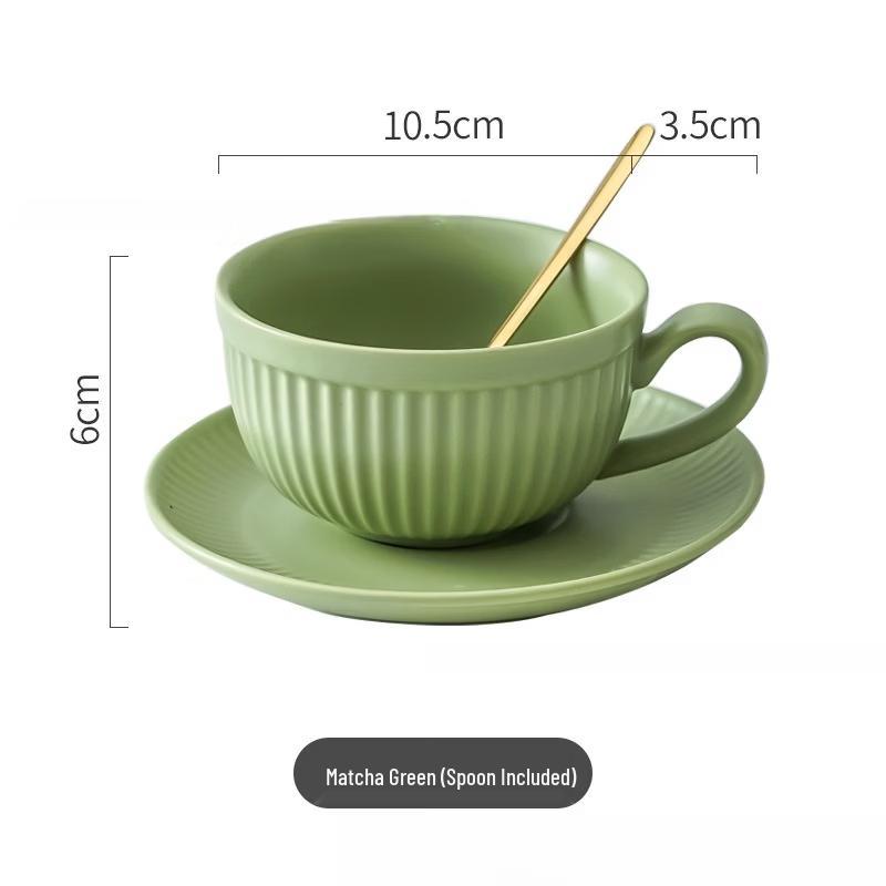 Oeny Ceramic Coffee Cup and Saucer Latte Mug