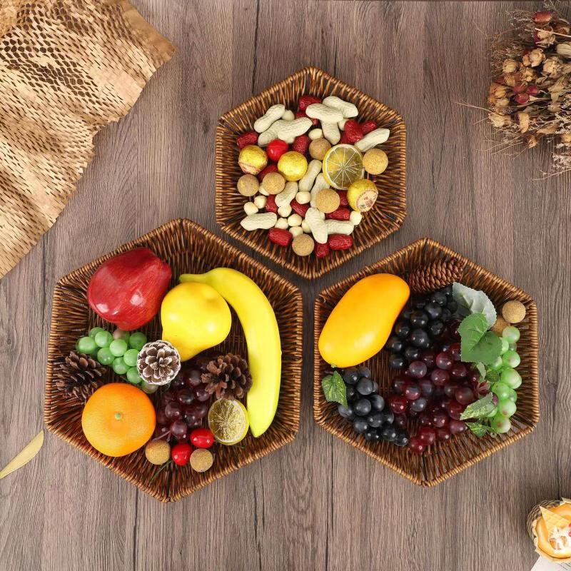Imitation Rattan Woven Storage Tray and Basket