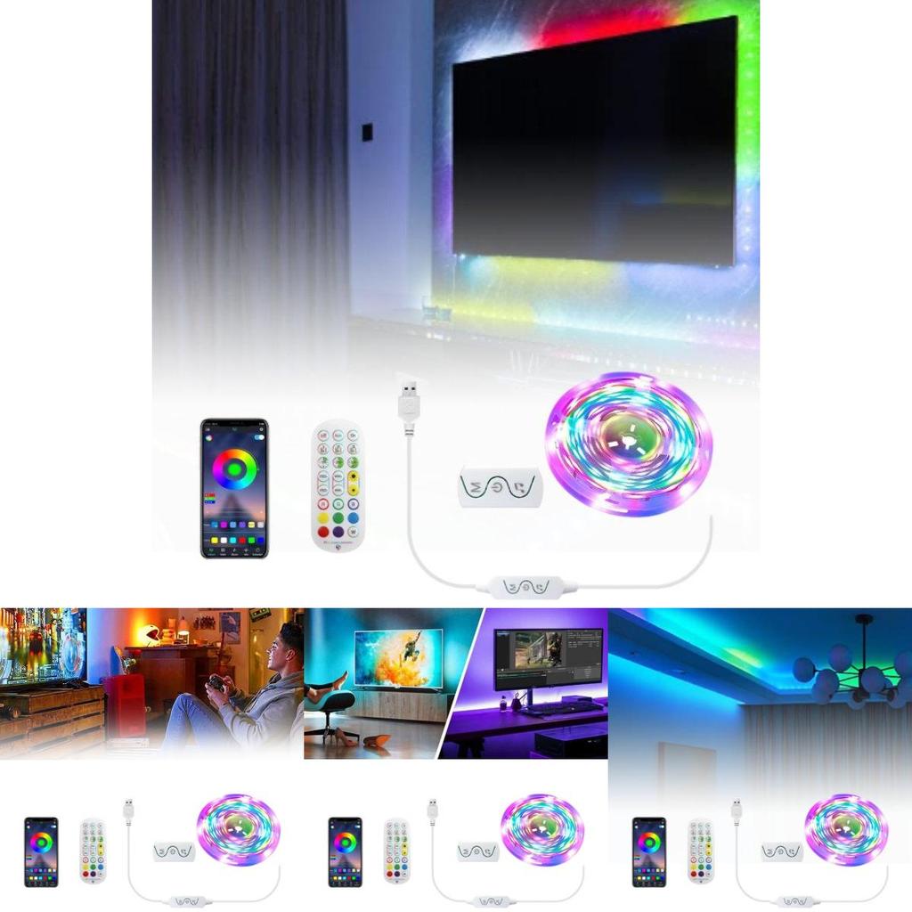 Control Remote Bluetooth Usb Tv Led Backlights 3m Rgb Color Changing Strip Light