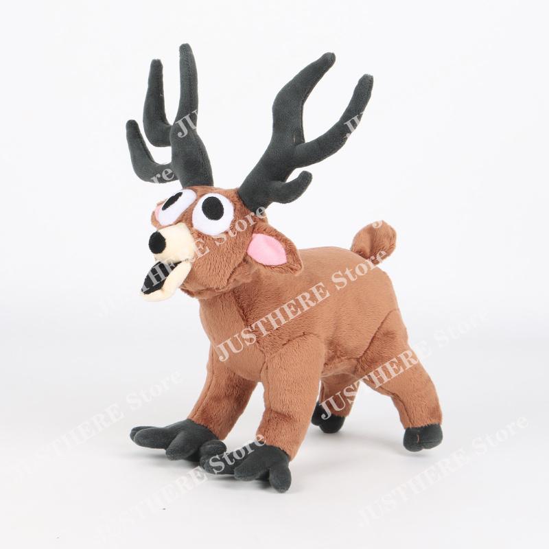 25cm 99 Nights In The Forest Plush Toys Game Brown Haired Man Black Cothed Elk Deer Stuffed Doll Plushie Pillow Christmas Gifts