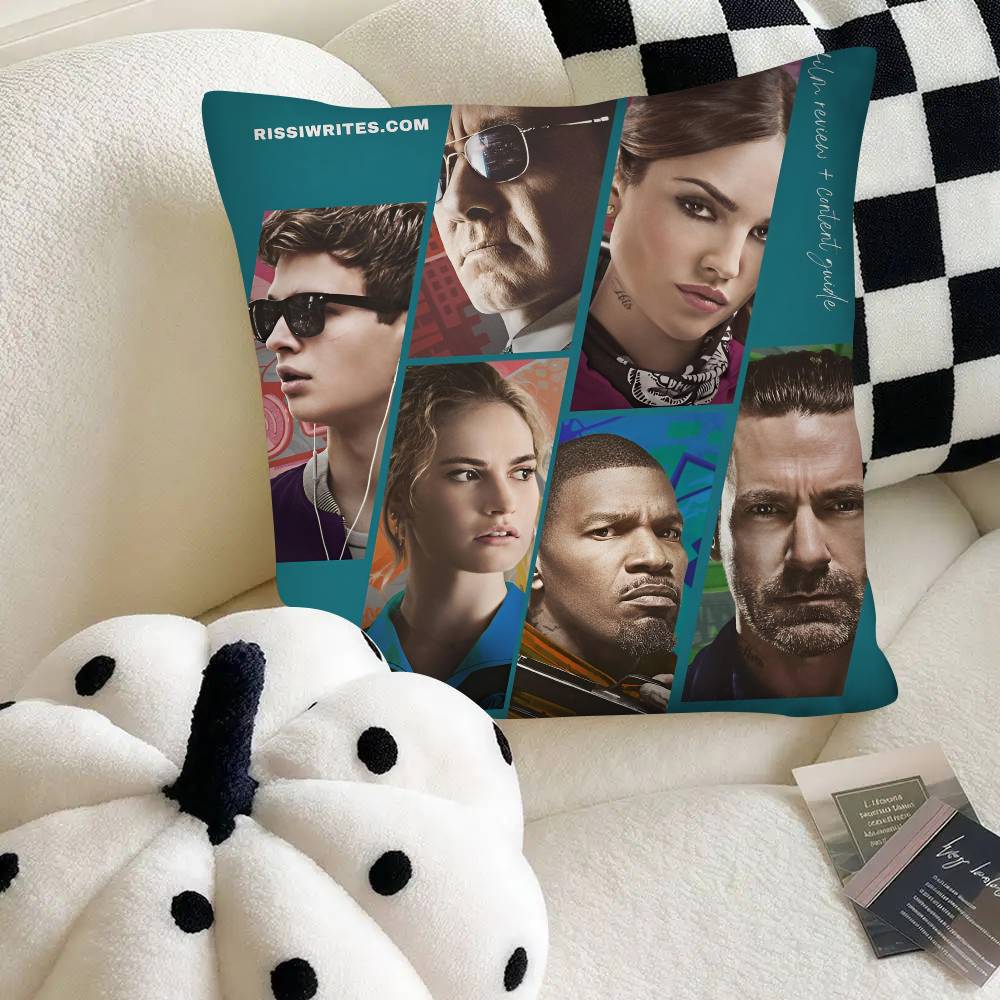 Baby Driver Classic Action Movie Game Pillow Case Square Pillow Bedroom Sofa Leisure Comfort Cushion Car Home Decoration