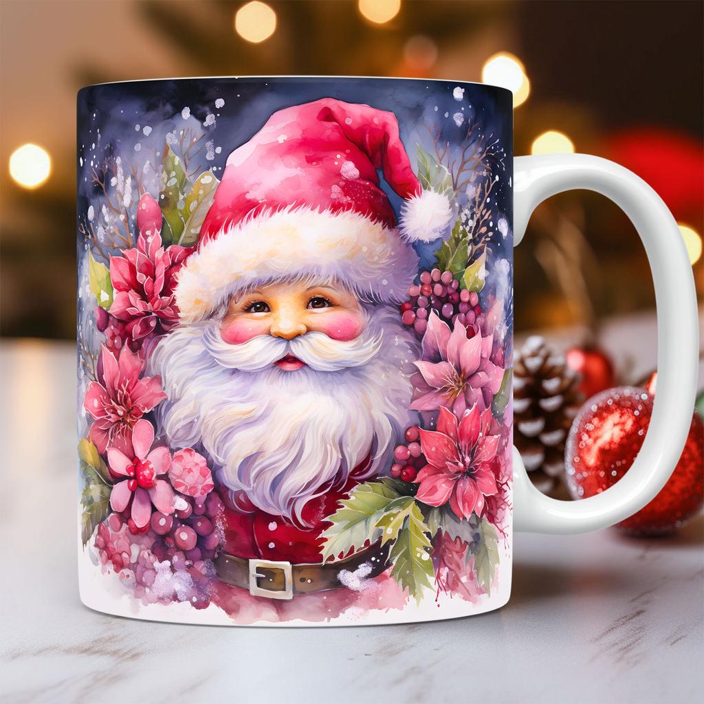 New Christmas Ceramic Mug, 3D Santa Claus Coffee Mugs, Breakfast Milk Drink Cups, Office Tea Cup, Couple Water Cup, Holiday Gift