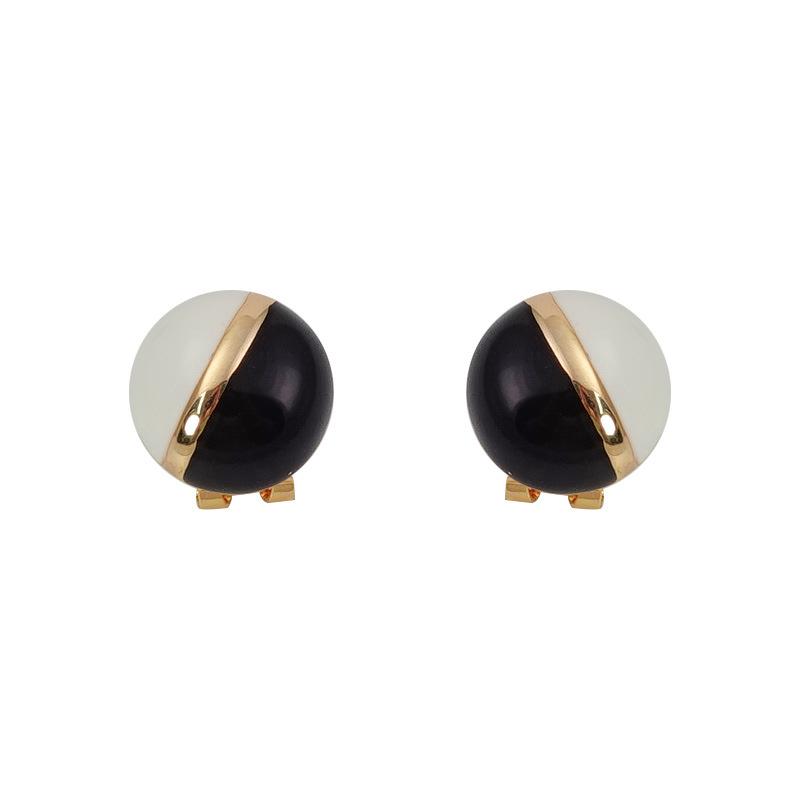 Ball Enamel Stud French Drip Glaze Atmospheric Light Luxury High Sense Retro Contrasting Color Splicing Round Ball Women