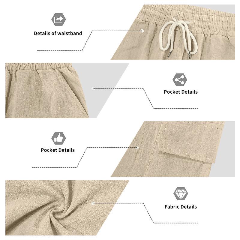Men's Linen Hooded Shirt & Shorts Two-Piece Summer Set in Stock