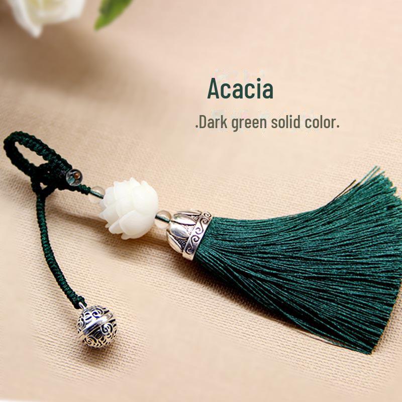 Elegant Lotus & Palace Bell Tassel Keychain Pendant for Bags & Cars