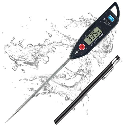 BOMATA Cooking Thermometer, Waterproof, Washable, Fast Reading (3-6 Seconds), -50C To 300C, Water Thermometer, Kitchen, 12.7cm Probe, Hold Function,