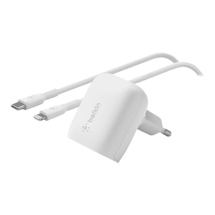 Chargeur secteur - Belkin - 20W - USB-C - Charge rapide - Blanc - Adaptateur pour smartphones
