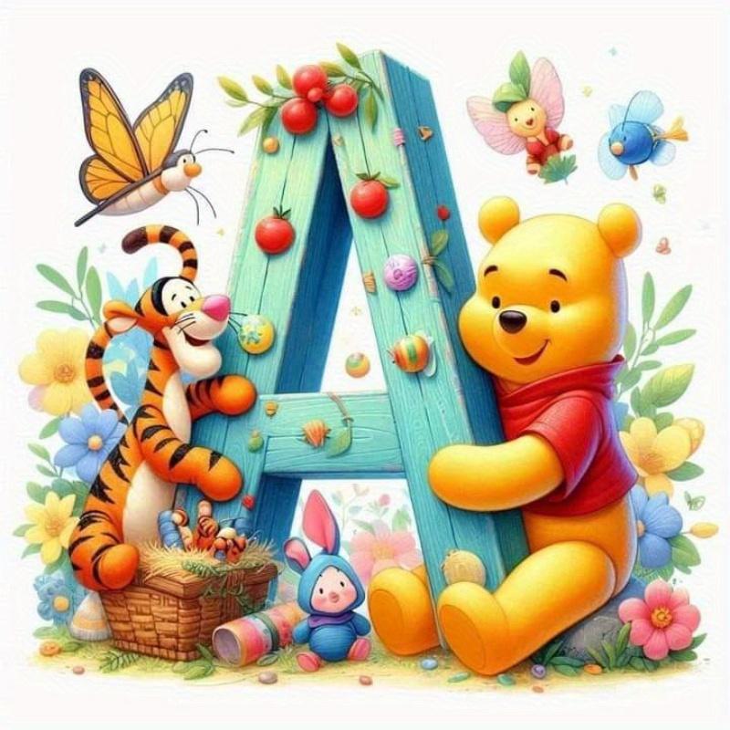 Full Drill Diamond Mosaic Winnie Pooh DIY Cartoon Painting Piglet Cross Stitch Tigger 26 Letters Embroidery Home Decor