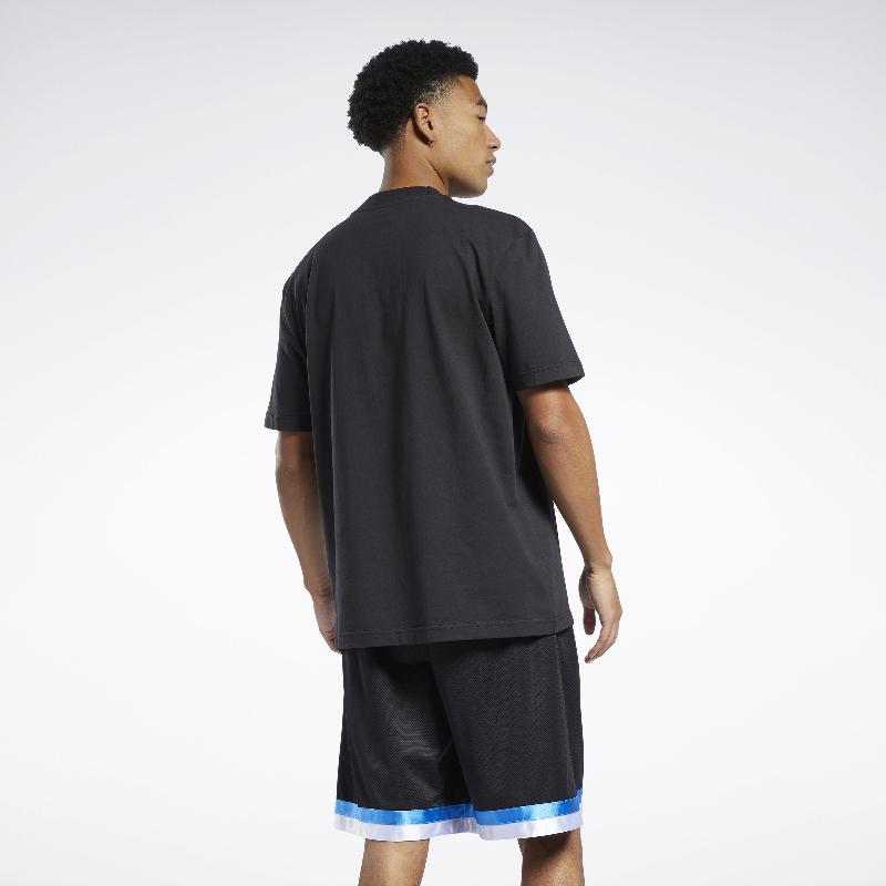 Reebok Logo Outdoor Sports Breathable Casual Fashion Short Sleeve T-Shirt Men Tops Black GR8481