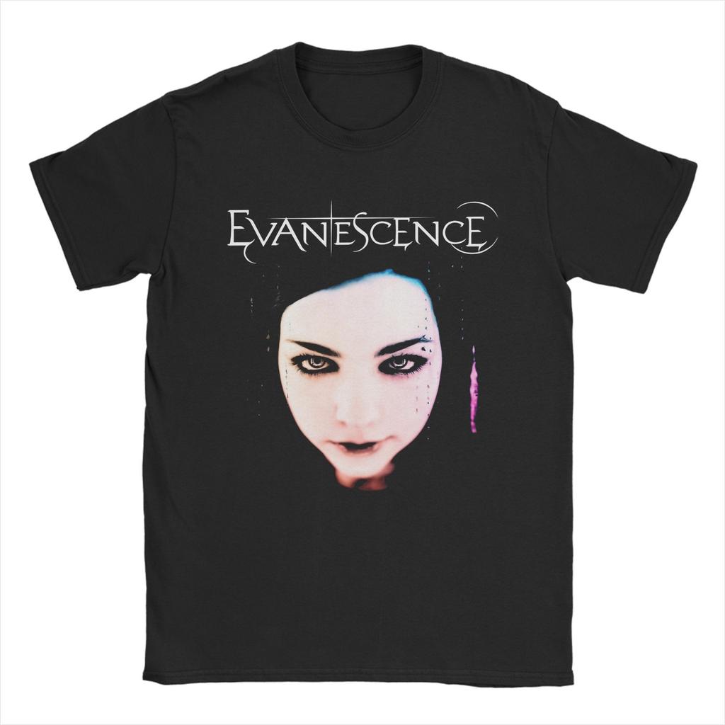 Ästhetische Evanescence Rockband langsames T-Shirt Herren Rundhals Kurzarm Kleidung Baumwolle Sommer Oberteil T-Shirt