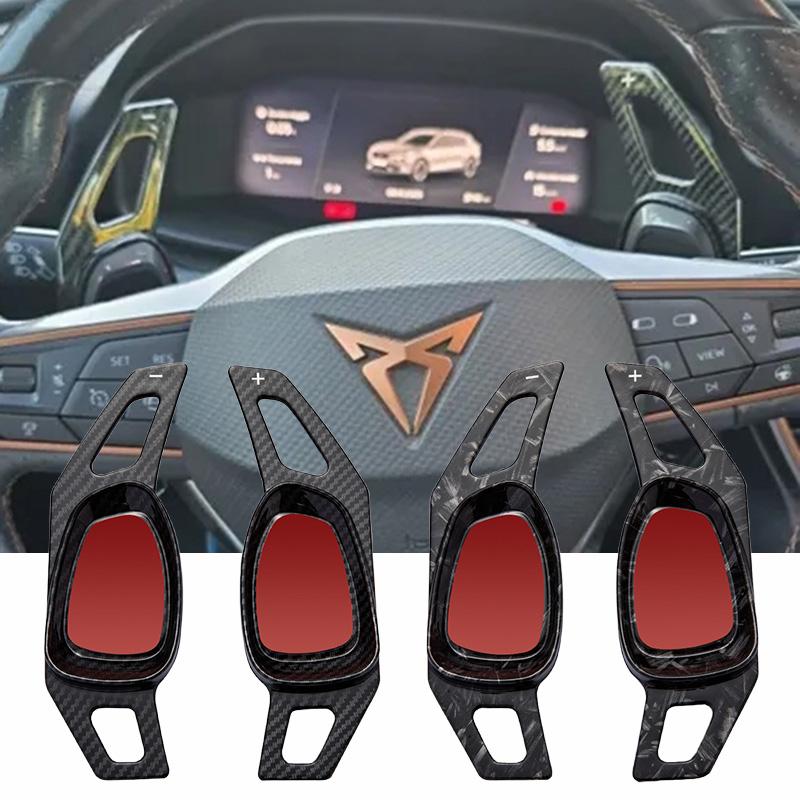Impresión de Fibra de Carbono Para Cupra Ateca Formentor Leon Volante del Coche Paletas de Cambio Palancas de Marchas Extensión DSG