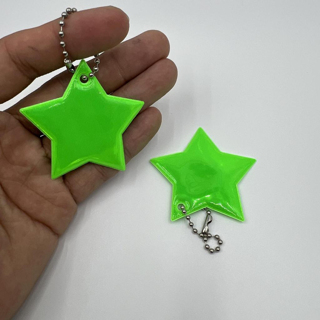 13-Color Reflective Star Pendant: Customizable Logo Keychain & Backpack Ornament