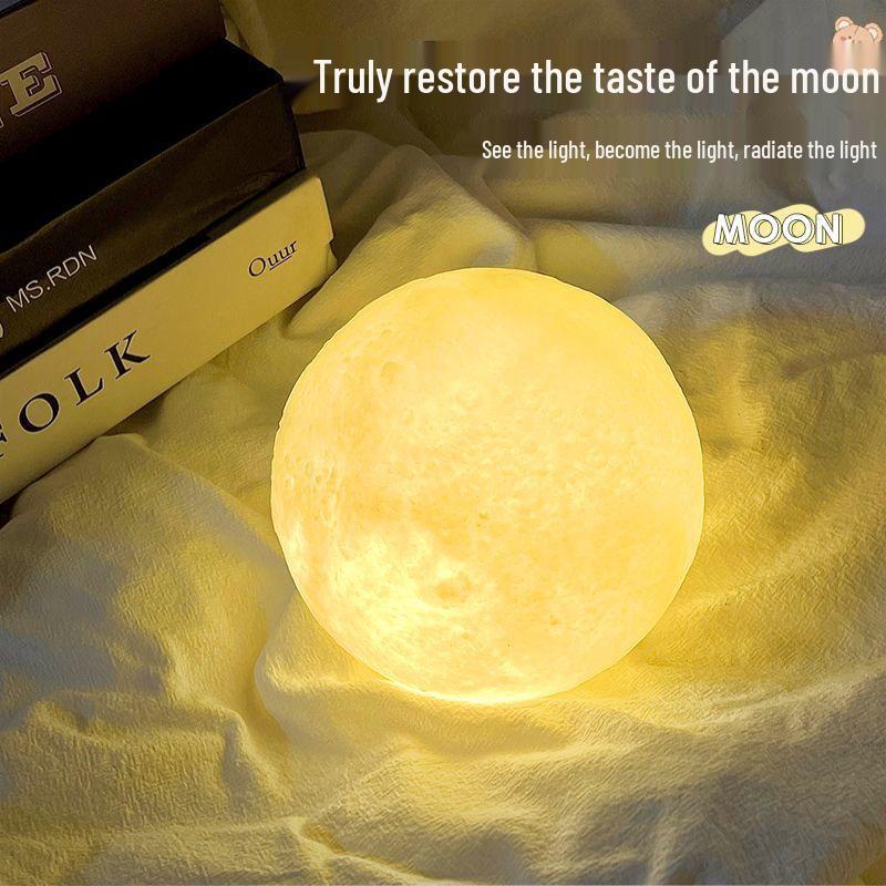 Creative 3D Moon Lamp Night Light - Eye-Friendly Sleep Aid & Birthday Gift for Best Friend or Child's Bedroom