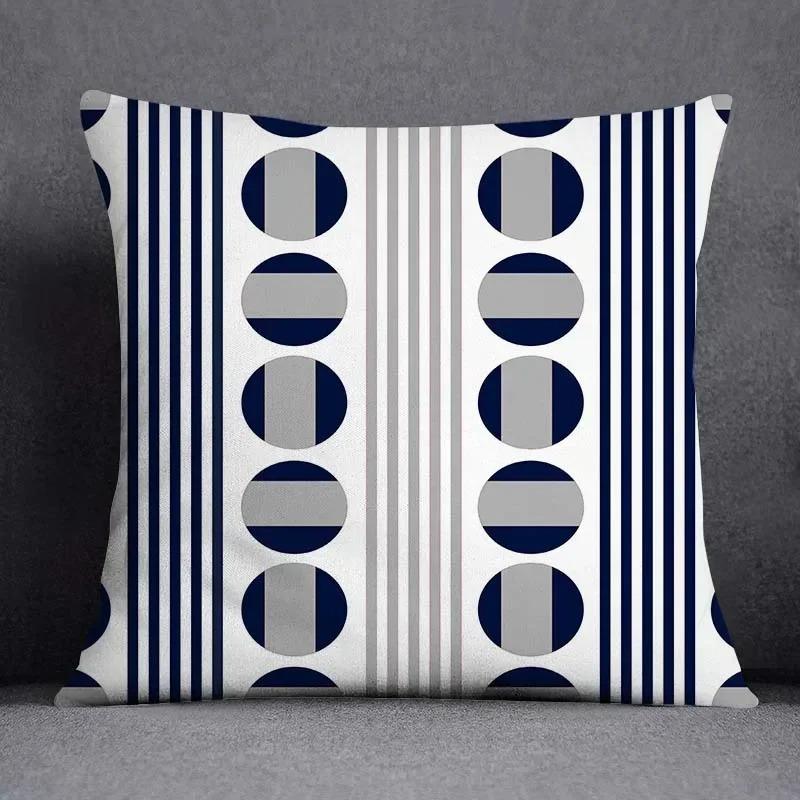 45x45CM Cushion Cover Geometric Pattern Polyester Blue Grey Pillowcase Sofa Cushion Throw Pillow Home Decor Pillowcase