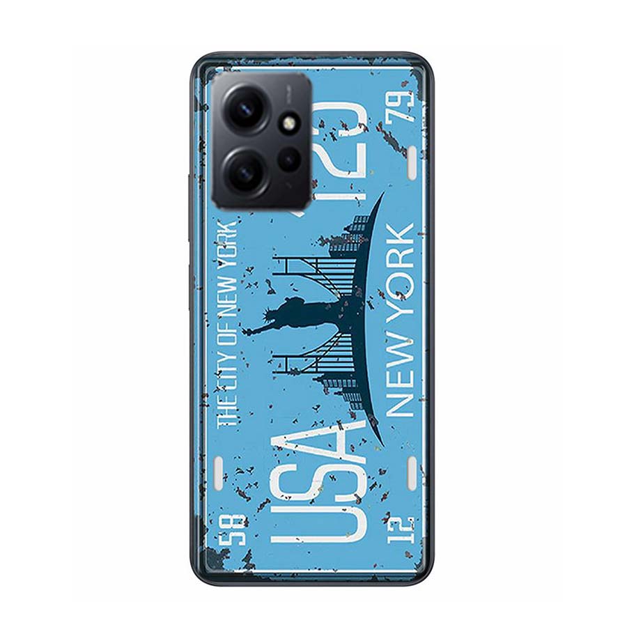 License New York Plate Number Phone Case For Redmi Note 14 15 Pro 5G 13 12 Pro Plus 11 11T 11E 11S 10 Pro 10S 9 9S Cover Cell Cl